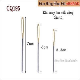 3 cây Kim may len mắt vàng đầu tù CQ195