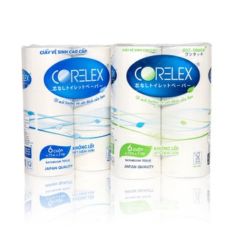 2 Lốc Giấy Vệ Sinh Nhật Bản Corelex Không Lõi Tự Huỷ ( 12 Cuộn )