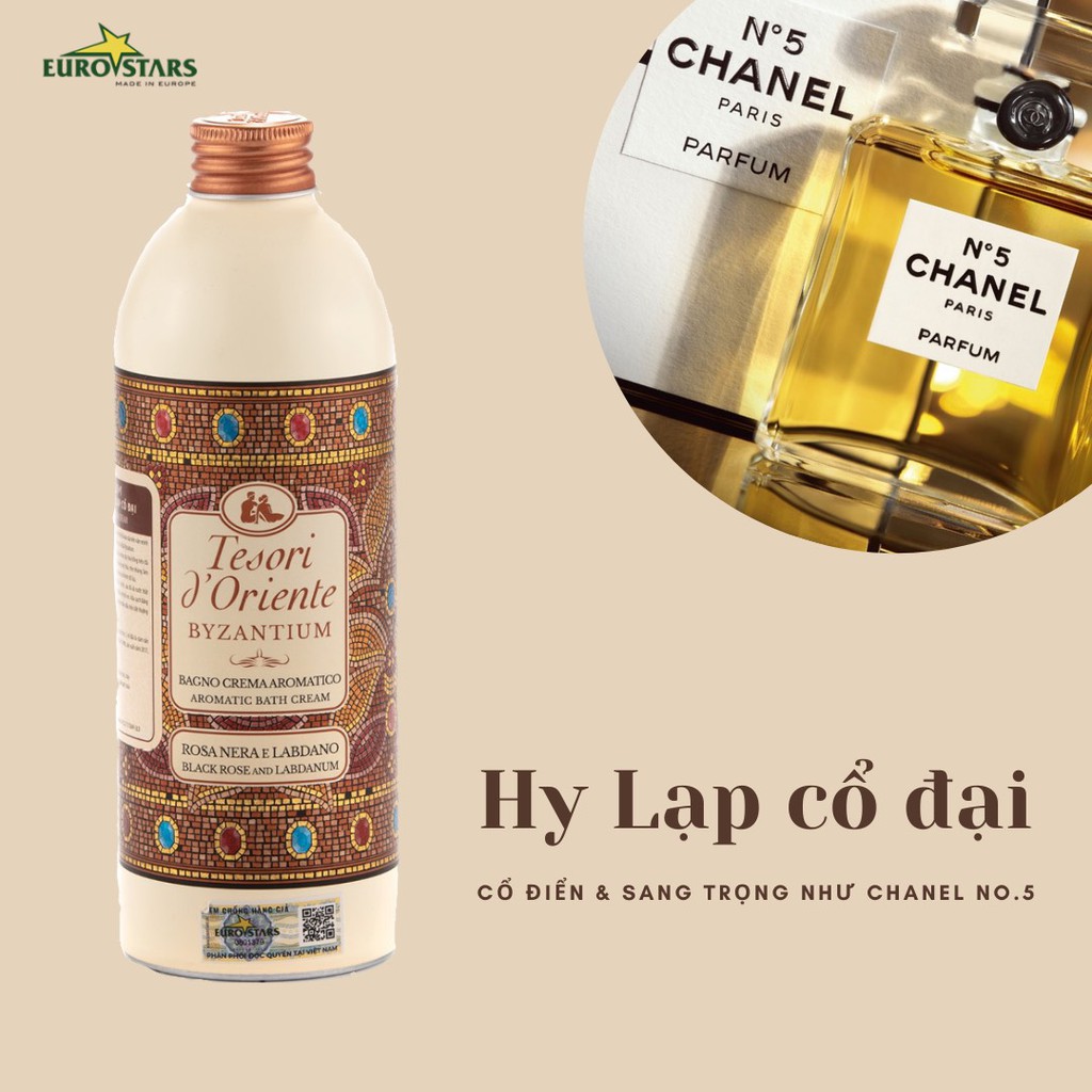 [ HÀNG CHÍNH HÃNG ] Sữa Tắm Tesori Ý Chai Màu Kem Hy Lạp Cổ Đại Size 250ml / 500ml