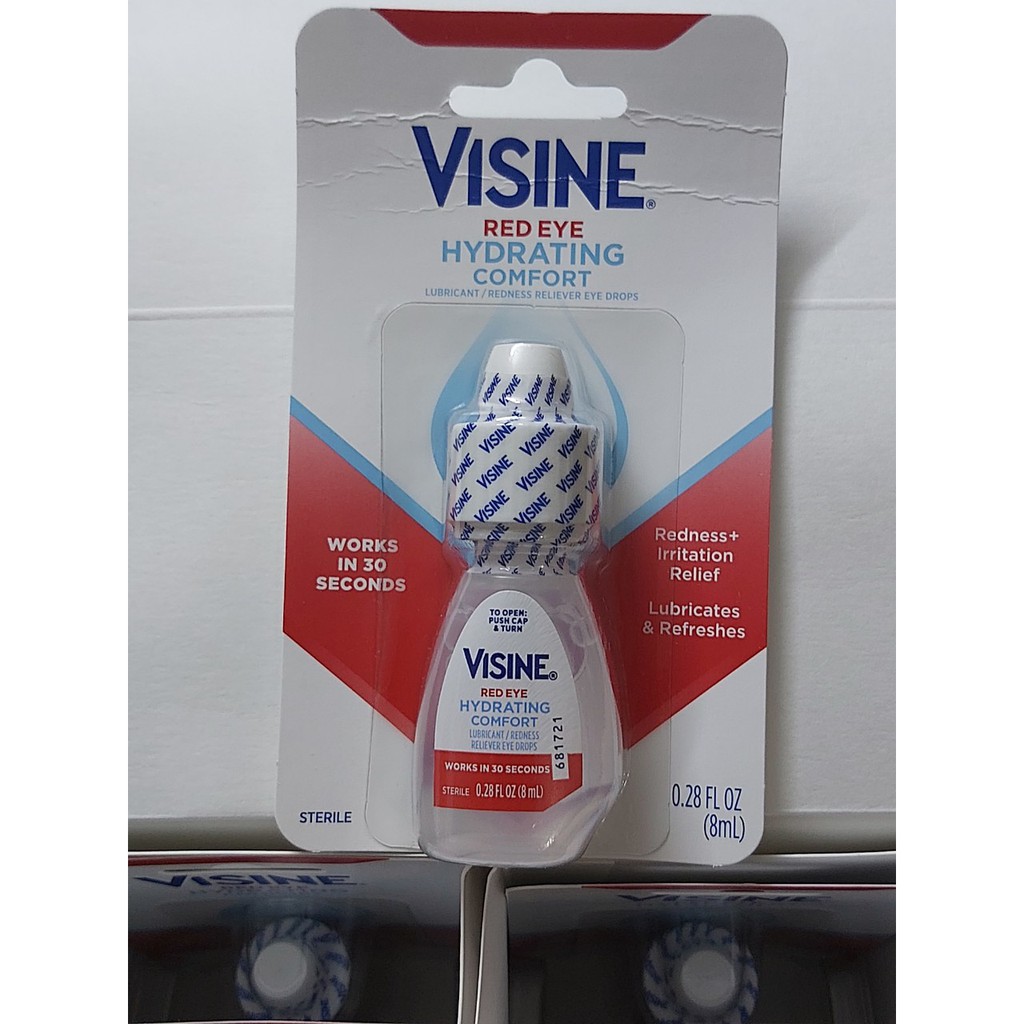 Nước rửa mắt/Dung dịch vệ sinh mắt Visine red eye hydrating comfort 8ml hàng mỹ chính hãng