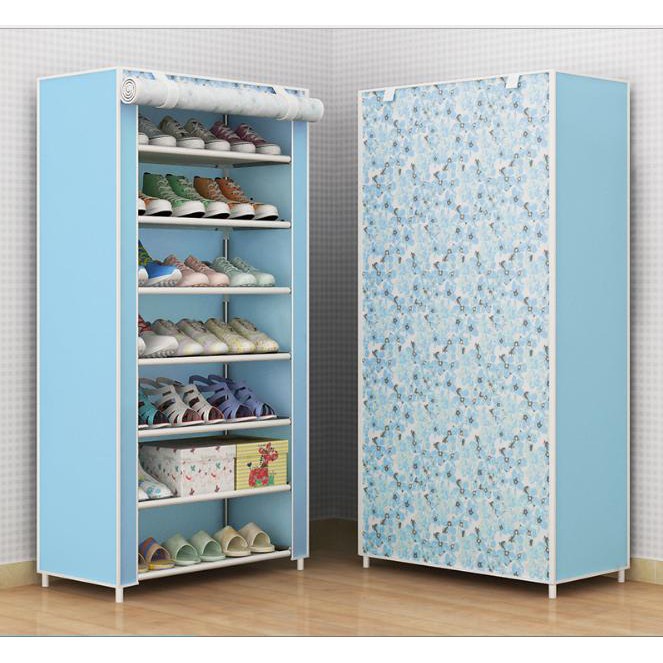 Tủ giày 7 tầng họa tiết 3D, tủ giày vải 3D tiện dụng đựng quần áo, giày dép, sách báo, đồ chơi cho bé