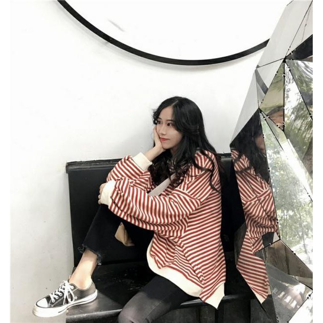 (Hàng Quảng Châu - sẵn - ảnh thật _ Áo sọc kẻ thu đông