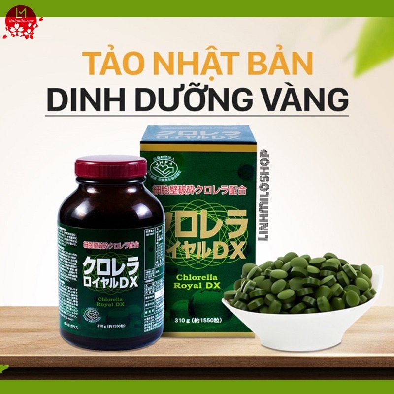 Tảo lục hoàng gia Chlorella Royal DX tăng cường sức đề kháng 1550 viên Nhật Bản