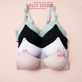 Áo lót nữ không gọng chống chảy xệ đệm mỏng su đúc mát chống chảy xệ chất len tăm DOLLY SECRET A09