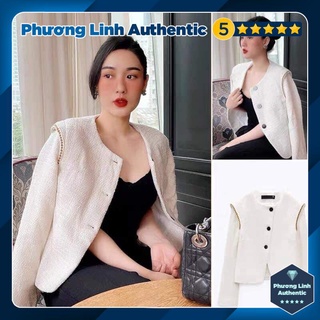 Áo khoác dạ Tweed đệm vai Zara Auth New Tag có sẵn 8404/110 8404110