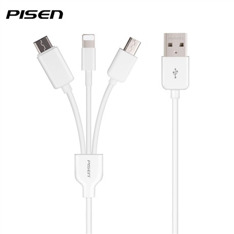 Cáp Pisen 3 trong 1 ( android, lighting, type-c) - Hàng Chính Hãng