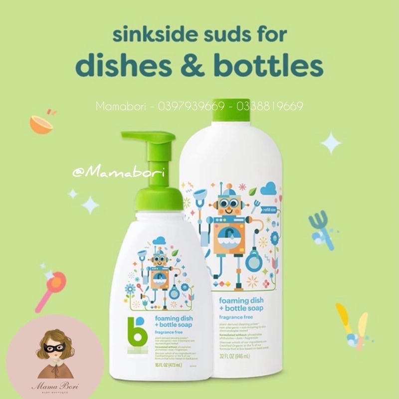 Nước Rửa Bình tạo bọt Babyganics