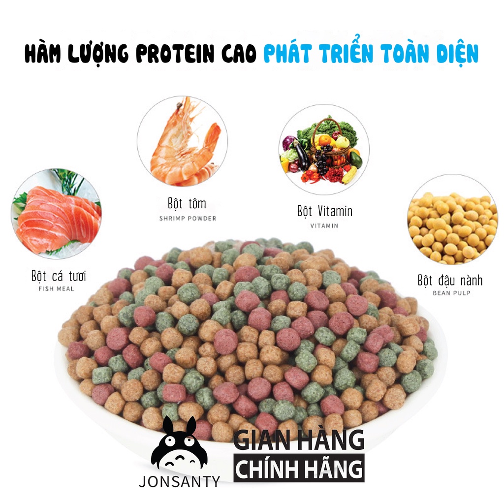 Thức ăn cá koi, cá vàng các loại hãng JONSANTY  hộp 500ml đầy đủ protein động vật giúp cá cảnh phát triển toàn diện 940