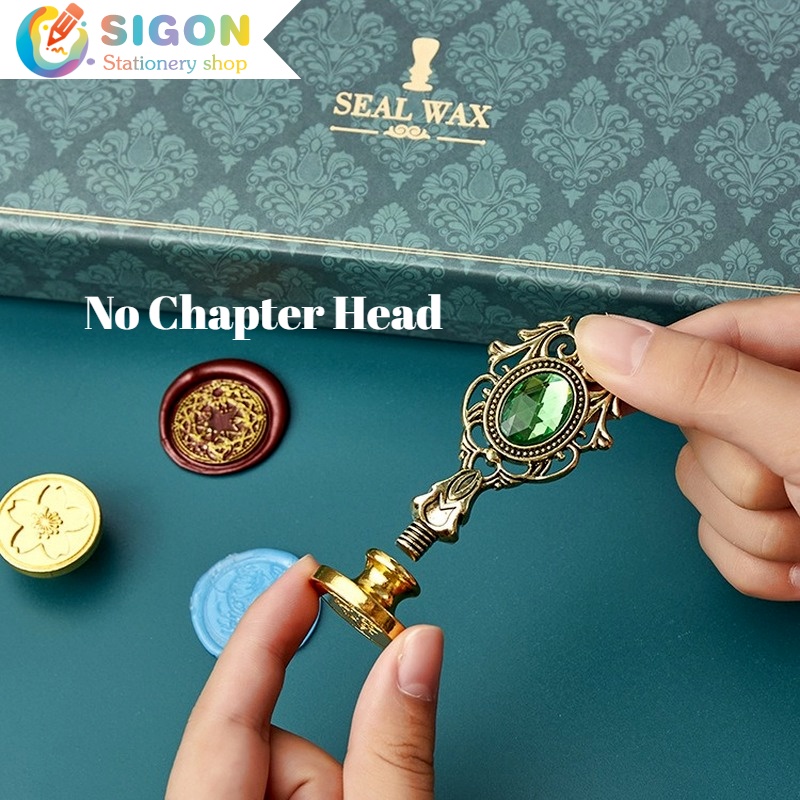 Con Dấu Kim Loại Với Tay Cầm Đính Đá Họa Tiết Bầu Trời Đầy Sao Phong Cách Vintage