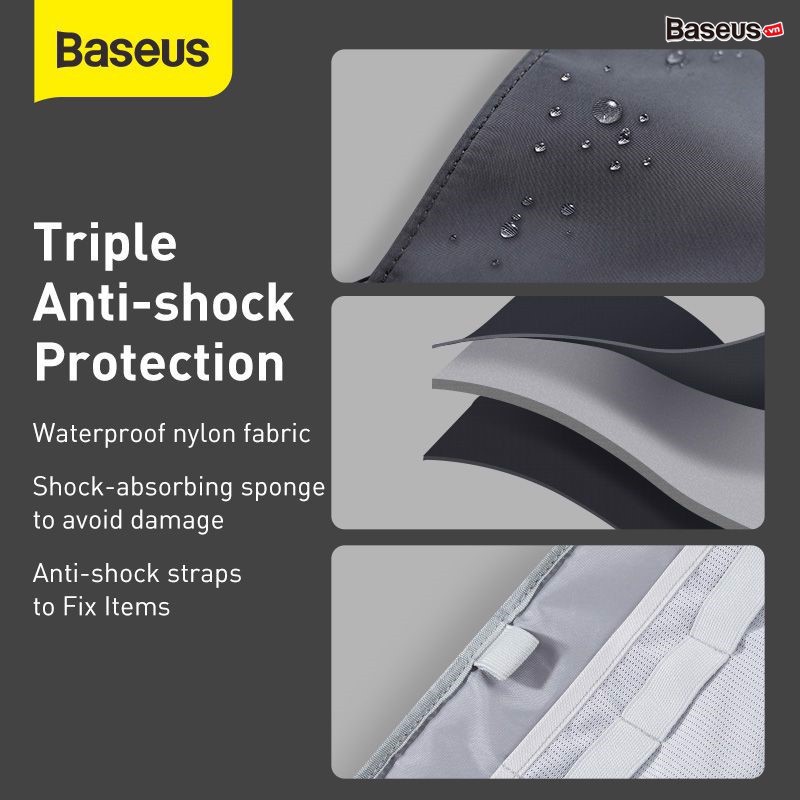 Túi phụ kiện vải dù chống thấm nước Baseus Basics Series (Waterproof/ Dirt-resistant, Digital Device Storage Bag)