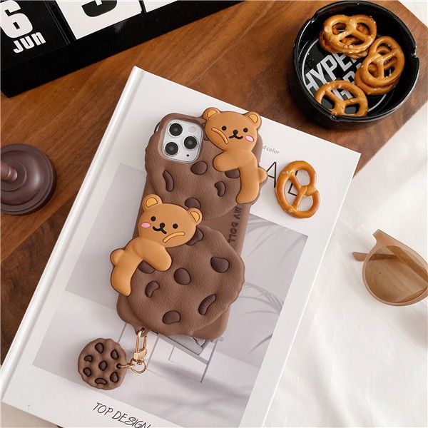 iPhone 11 Pro Max / iPhone12 / iPhone X / iPhone 7 Plus / iPhone 8 / iPhone 6 Cookie Bear Lanyard Vỏ điện thoại di động Silicone mềm