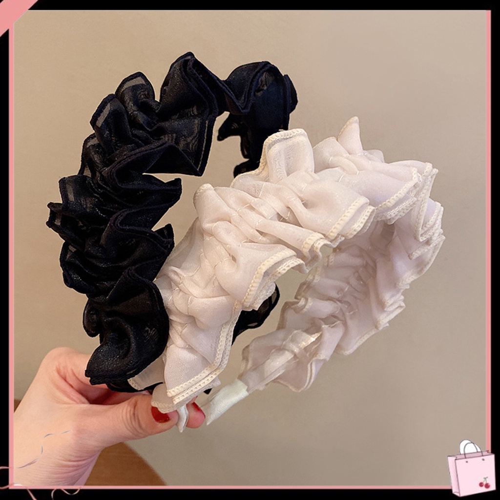 Băng Đô Vải Viền Mềm Bản Rộng Thời Trang Cho Nữ