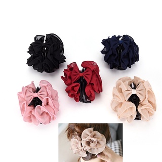 Kẹp Tóc Hoa Hồng Vải Chiffon Thời Trang