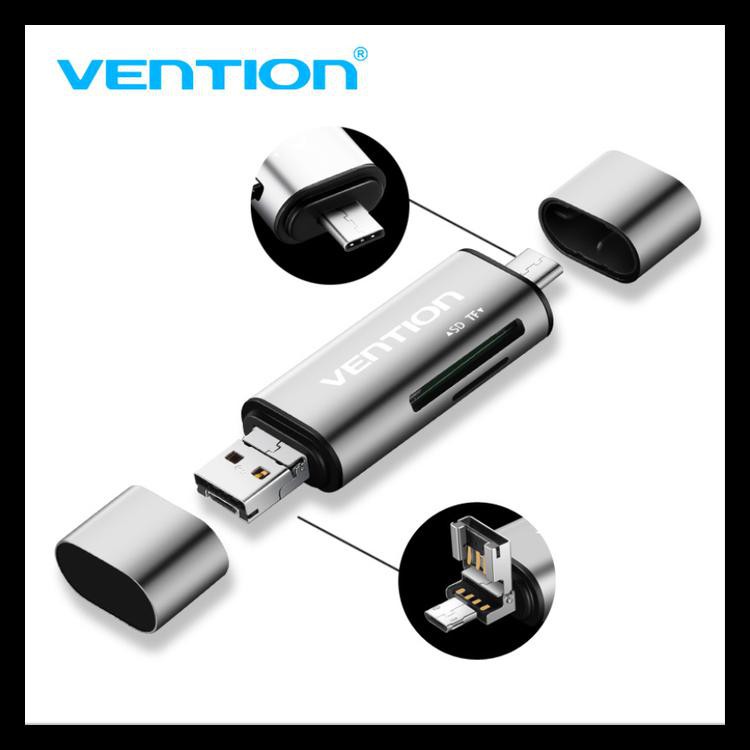 Đầu Đọc Thẻ Nhớ Vention Ccj Allin1 Usb Micro Sd Tf Tốc Độ Cao 1200
