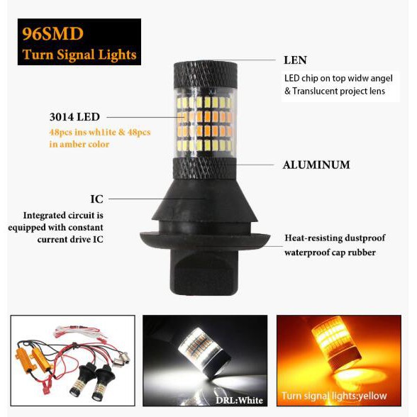 Đèn Led Tín Hiệu Drl Kevanly P21W Py21W T20 7440 Ba15S Bau15S 1156 T20 Chuyên Dụng Cho Xe Hơi