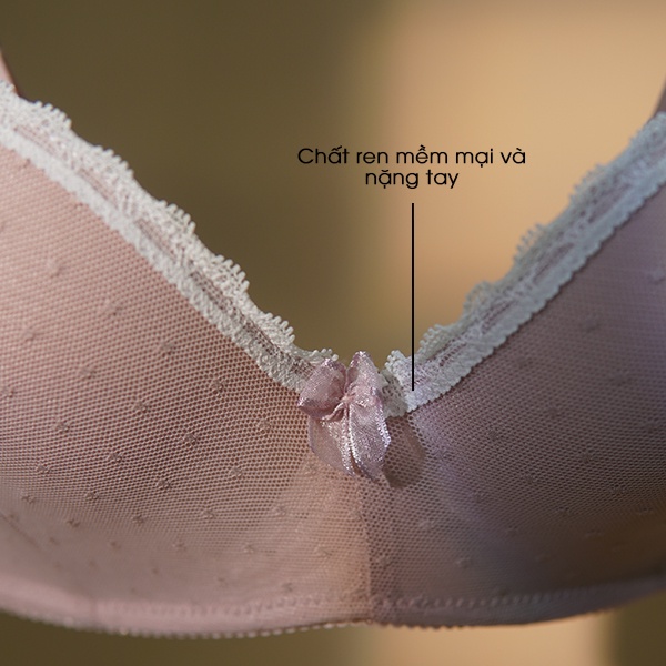 Bộ đồ lót ren nữ BY LINGERIE màu hồng không gọng mút đệm dày siêu nâng ngực B219 | BigBuy360 - bigbuy360.vn
