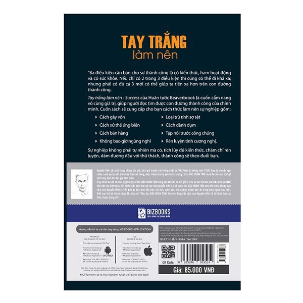 Sách Tay Trắng Làm Nên - Chìa Khóa Thành Công (Nguyễn Hiến Lê) [BizBooks]