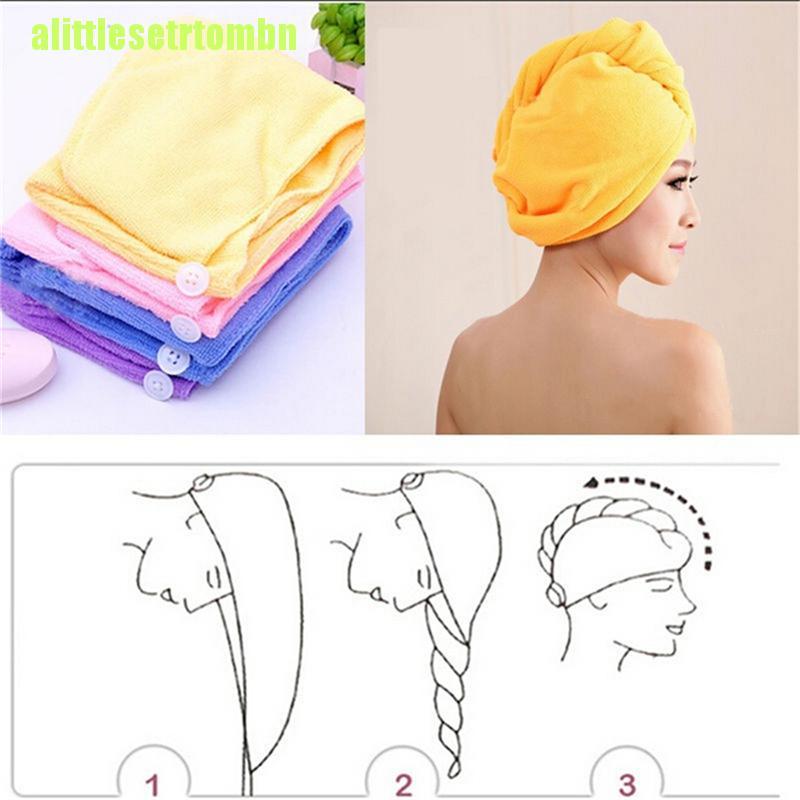 (Hàng Mới Về) Khăn Quấn Làm Khô Tóc Bằng Sợi Microfiber Chất Lượng Cao