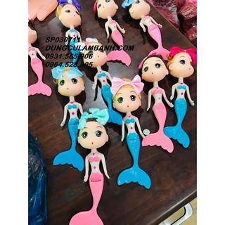 Búp bê nhựa chipi đuôi cá 15*3.5 cm