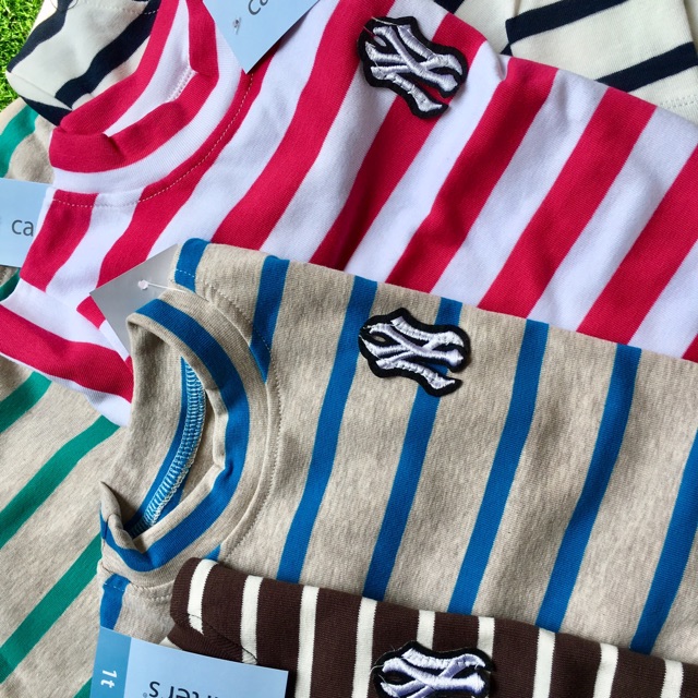 SET 4 ÁO cotton len kẻ cổ 3 phân cho bé trai, bé gái