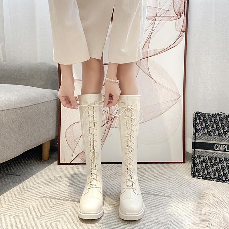 Giày Boot Cổ Cao Thiết Kế Mới Thời Trang Mùa Thu Đông Dành Cho Nữ