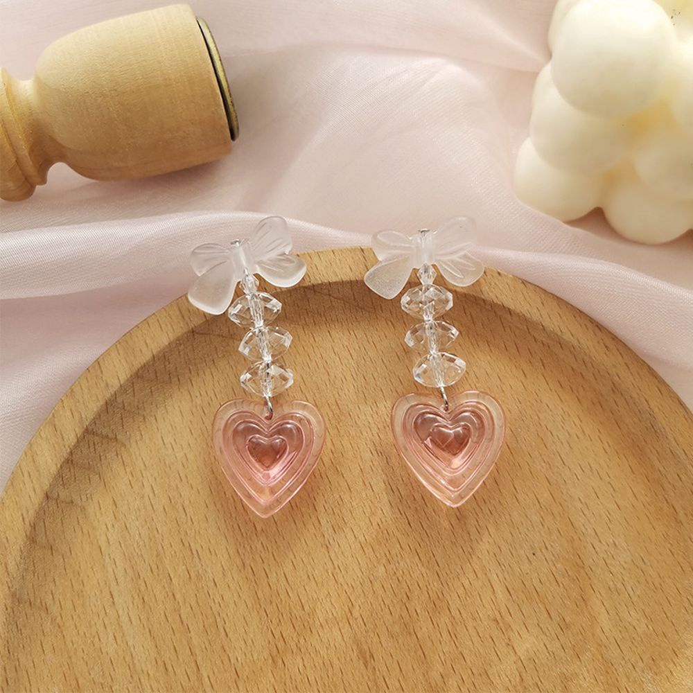 Khuyên tai thả tua rua đính nơ Y2K phong cách Harajuku Hàn Quốc cho nữ