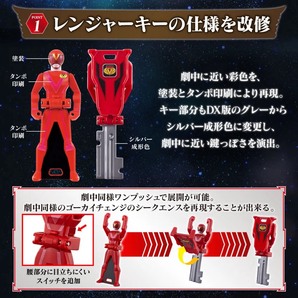 BANDAI - LIMITED - Đồ Chơi Chiến Đội Siêu Nhân Kaizoku Sentai Gokaiger - Ranger Key 35 Red Set MEMORIAL EDITION