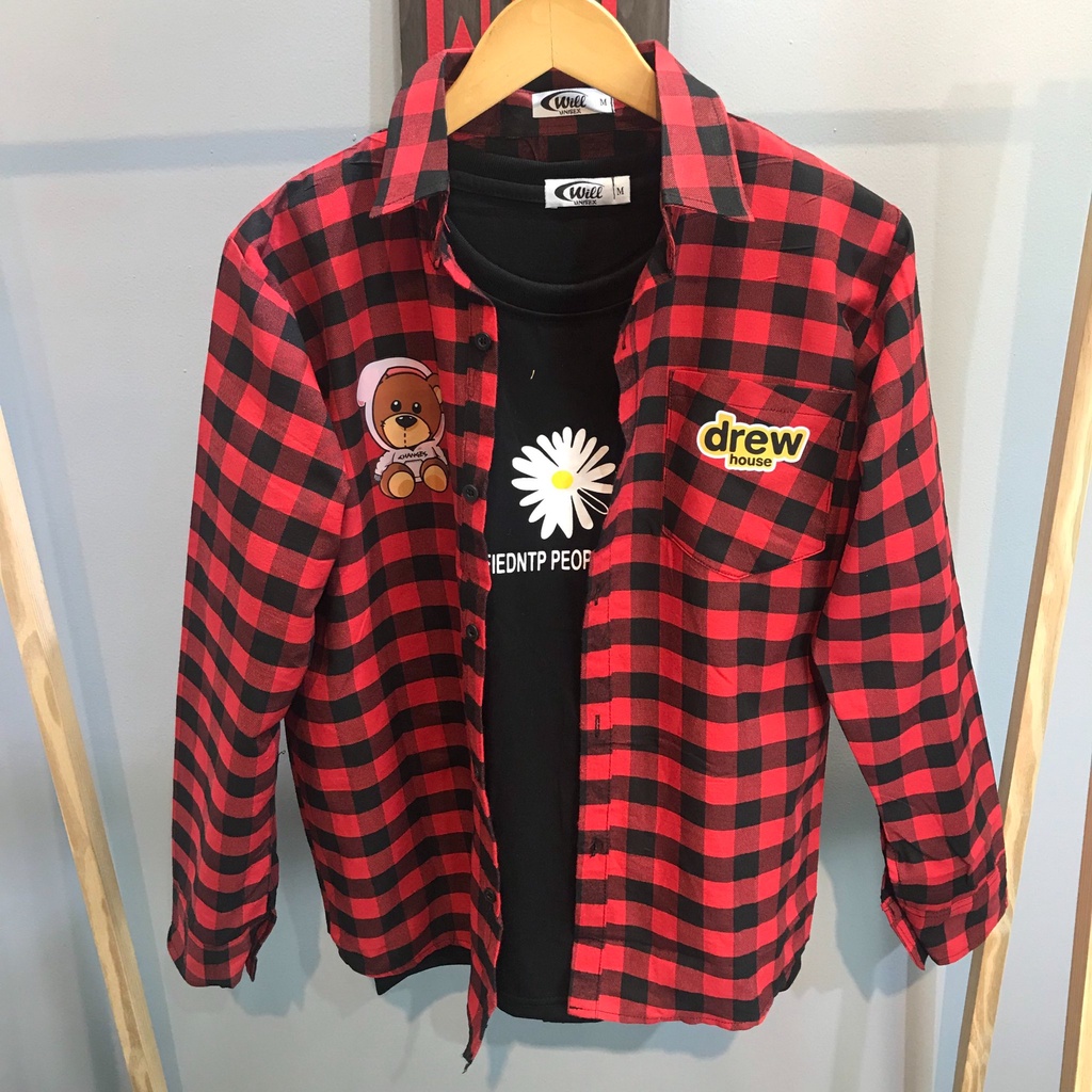 COMBO FLANNEL SƠ MI CARO IN DREW CỰC CHẤT
