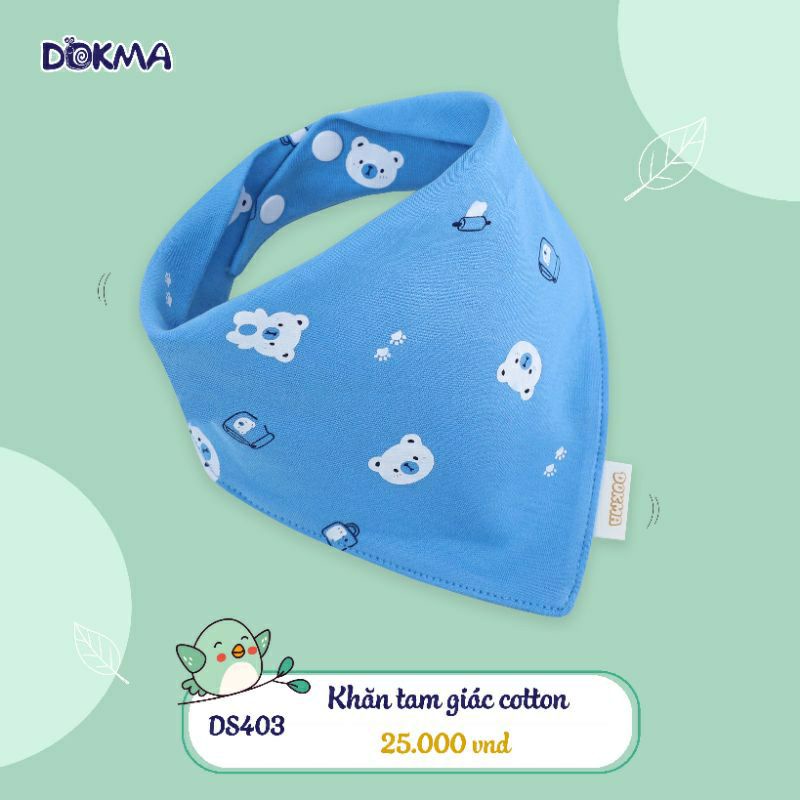 Khăn yếm tam giác cotton Dokma in hình siêu xinh