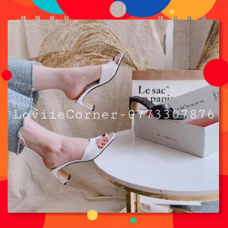 LOVIIECORNER- DÉP GUỐC XỎ NGÓN 5 PHÂN QUAI THỜI TRANG - DÉP CAO GÓT 5 PHÂN MŨI VUÔNG GÓT DẸP ĐẾ VUÔNG - D200770