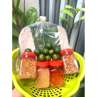 COMBO 500gr BÁNH TRÁNG PHƠI SƯƠNG +MUỐI TÔM +BƠ +HÀNH PHI +SATE +TỎI