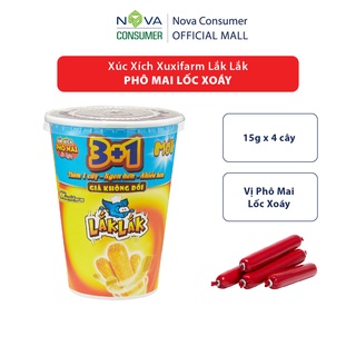 Xúc Xích Xuxifarm Lắk Lắk Phô Mai Lốc Xoáy (15g x 4 cây) - origional 3 cây