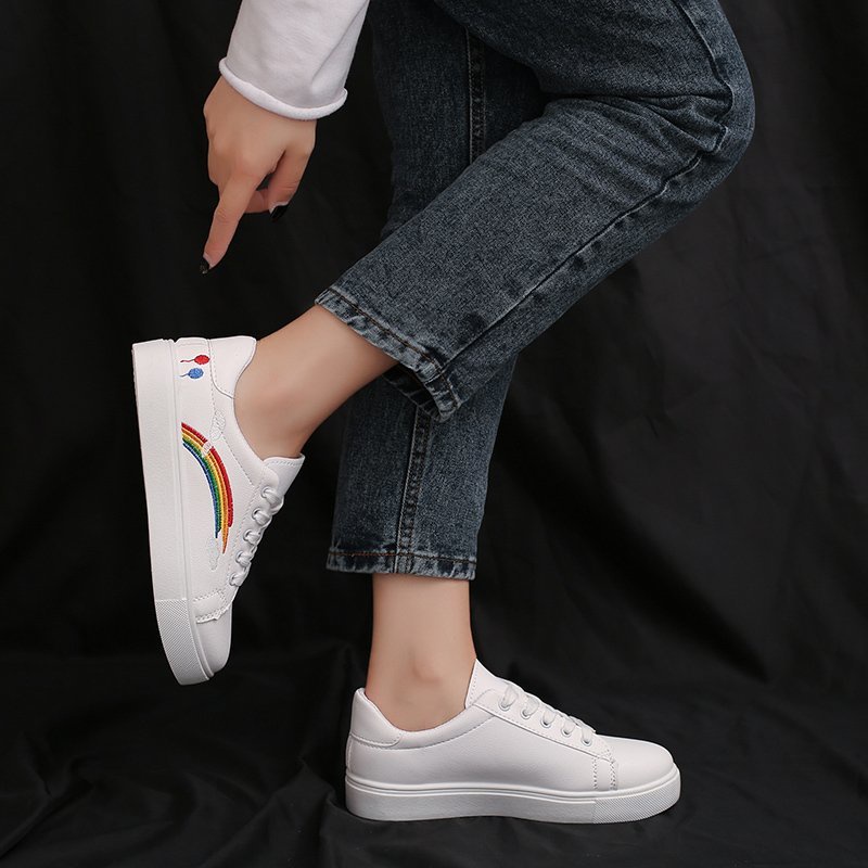 Giày thể thao IELGY đế dày phối màu cầu vồng kiểu Hàn Quốc trẻ trung