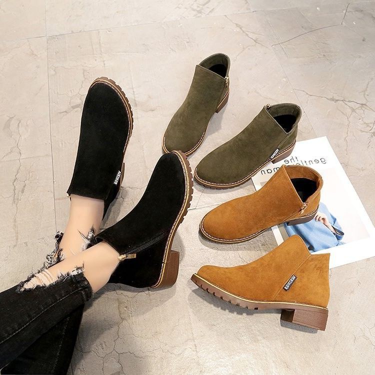 Bốt cổ thấp da lộn xinh xắn