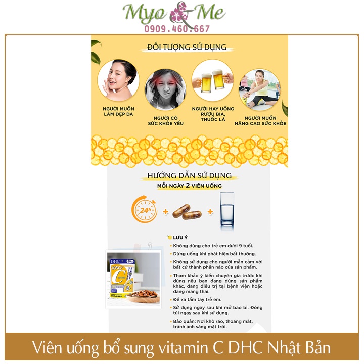 Viên uống bổ sung Vitamin C DHC Nhật Bản