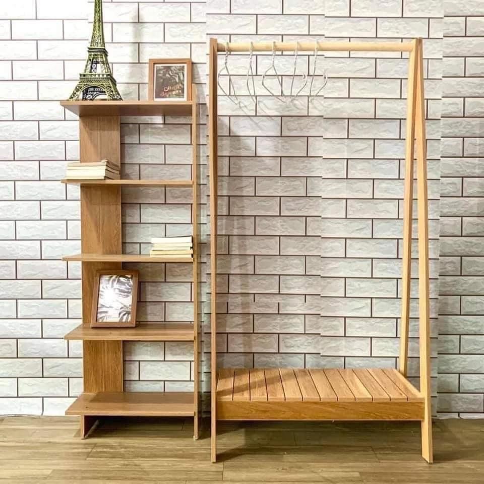 Kệ Gỗ Chữ A 2 tầng, kệ gỗ đa năng, treo quần áo, để đồ tiện dụng chất gỗ MDF