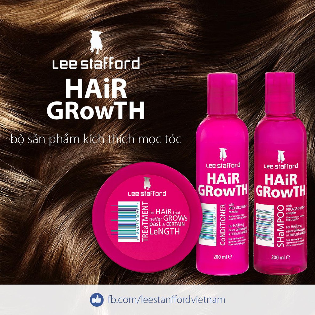 Bộ dầu gội kích thích mọc tóc Hair Growth Lee Stafford ( gội, xả, ủ)