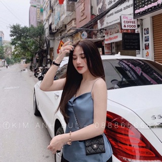 Áo hai dây đổ ngực lụa satin