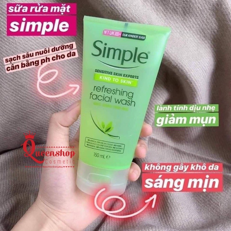 Sữa rửa mặt dạng gel Simple Kind To Skin Refreshing Facial Wash Gel