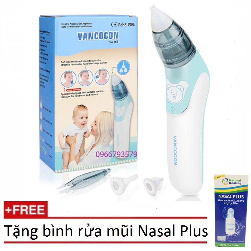 Máy hút mũi cao cấp cho bé VACOCON + Tặng bình rửa mũi