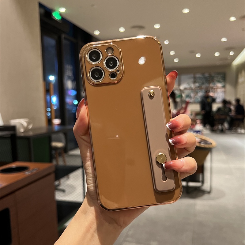 Ốp Điện Thoại Mềm Mạ Điện Có Dây Đeo Cho iPhone 13 Pro Max 12 11 XS Max XR X 7 8 Plus