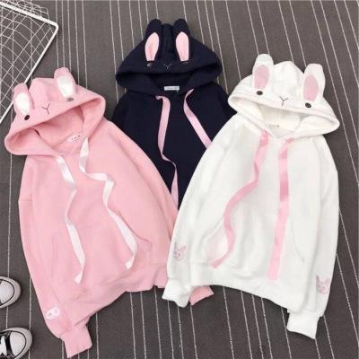 Áo Hoodie Tai Thỏ Thời Trang Thu Đông Xinh Xắn Cho Nữ