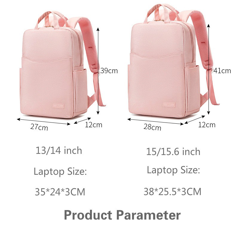 Balo đi học LEACAT màu hồng macaron chống nước và chống sốc thích hợp với laptop 13 14 15.6 inch sành điệu cho nữ