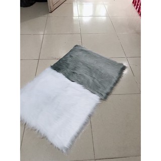 NAIL thảm lông chụp hình sản phẩm trắng - xám