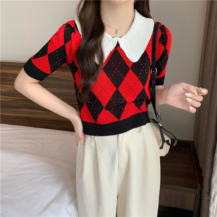 Áo Thun POLO Dệt Kim Ngắn Tay Thời Trang