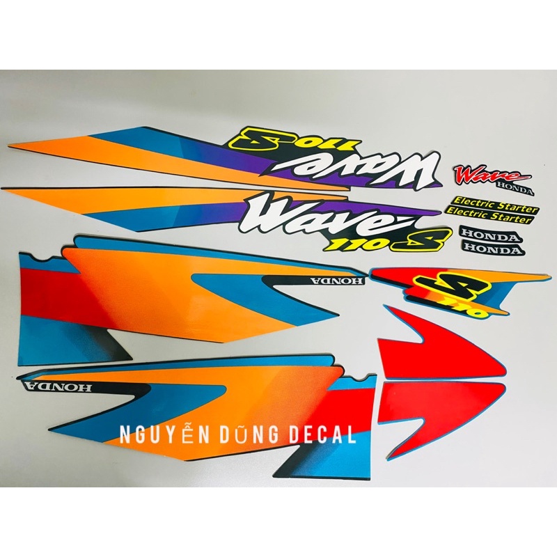 Nguyên bộ tem  Wave Thái 110s màu nhớt đời 2000_ Nguyễn Dũng Decal