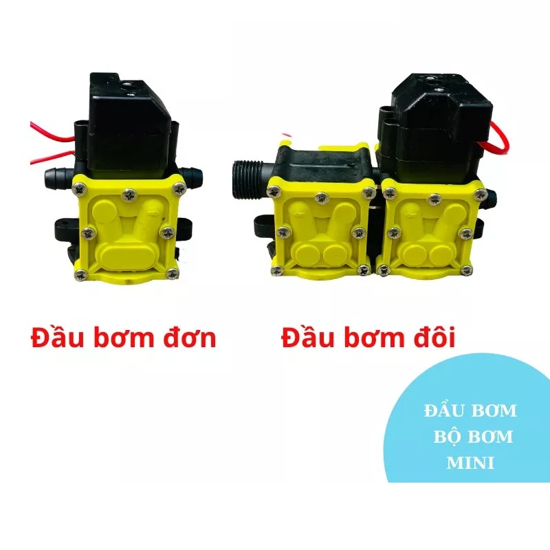 Đầu Bơm Đơn, Bơm Đôi 12V DC - Linh kiện Máy Bơm Nước Mini