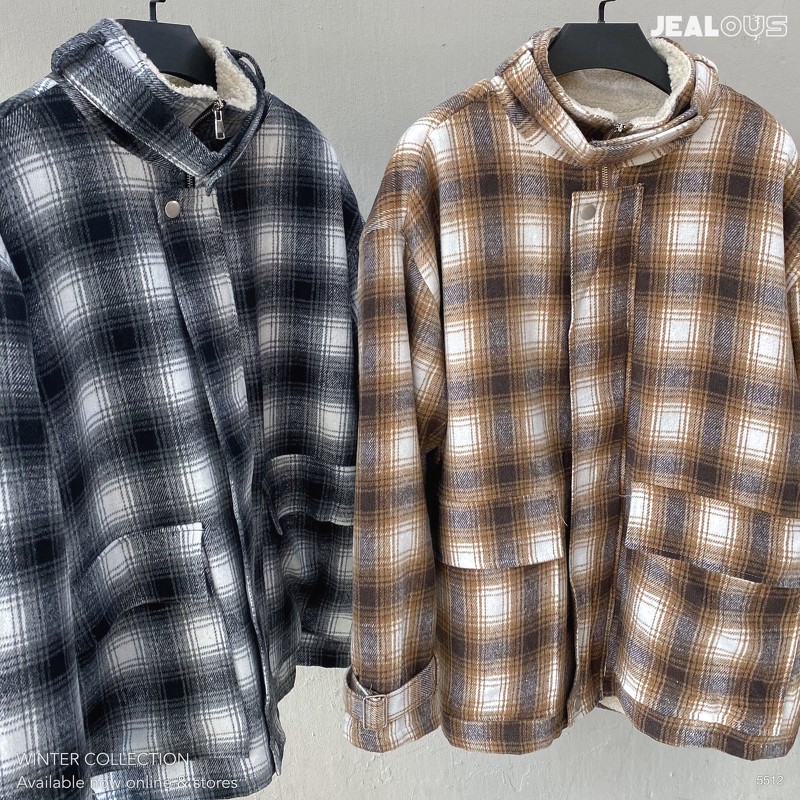 Áo jacket kẻ lót lông MRC 5512 | BigBuy360 - bigbuy360.vn