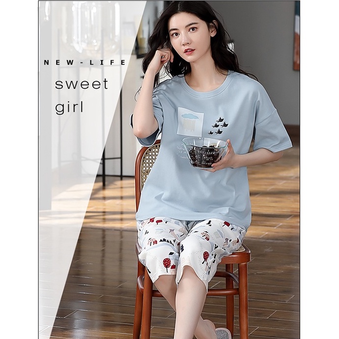 Đồ mặc nhà nữ đáng yêu chất thun cotton 100% BA5018 | BigBuy360 - bigbuy360.vn