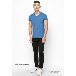 Áo thun nam cotton cổ tim